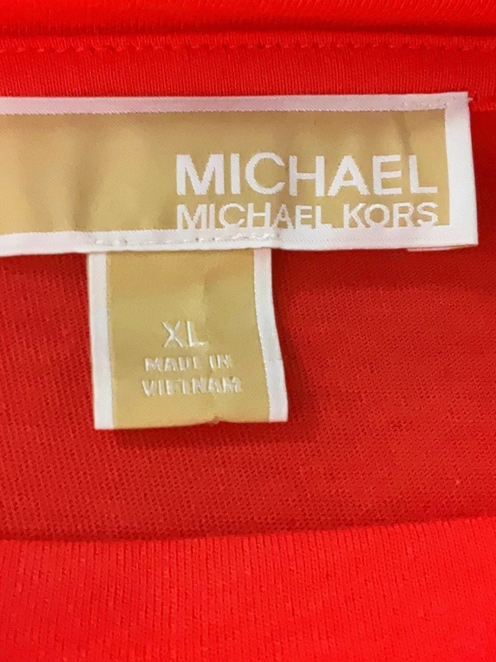 Michael Kors Coral Short Sleeve Ruffle Tee Size XL